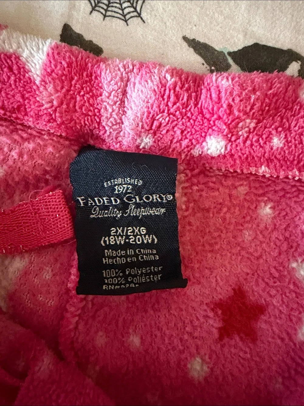 Girls or Women’s Faded Glory Pink Fleece Pajama Pants with Stars & Moon Print